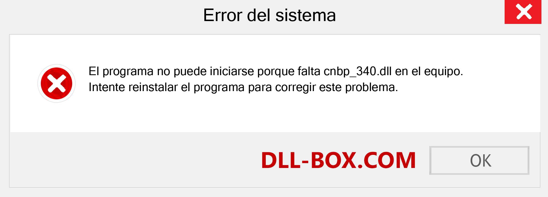 ¿Falta el archivo cnbp_340.dll ?. Descargar para Windows 7, 8, 10 - Corregir cnbp_340 dll Missing Error en Windows, fotos, imágenes